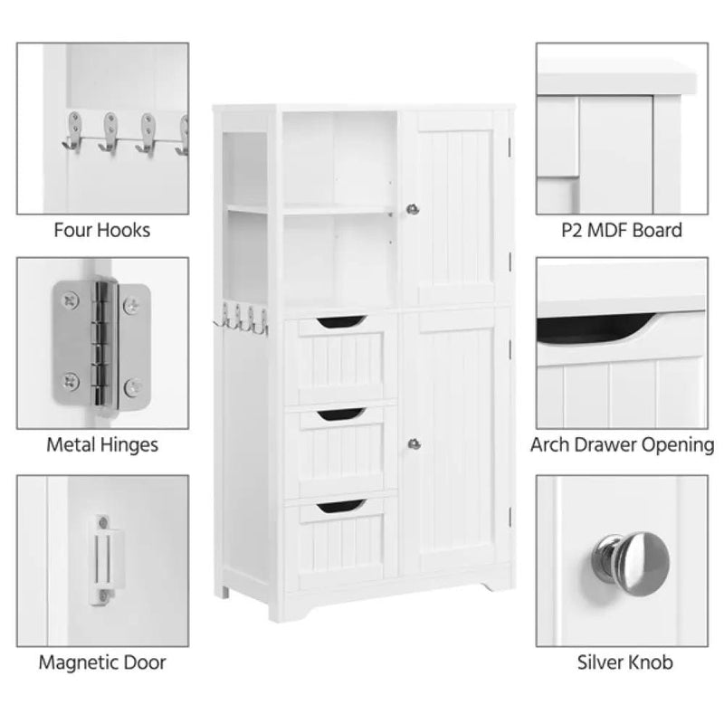 Yaheetech Freestanding Floor Cabinet Bathroom Storage Freestanding Floor Cabinet Bathroom Storage
