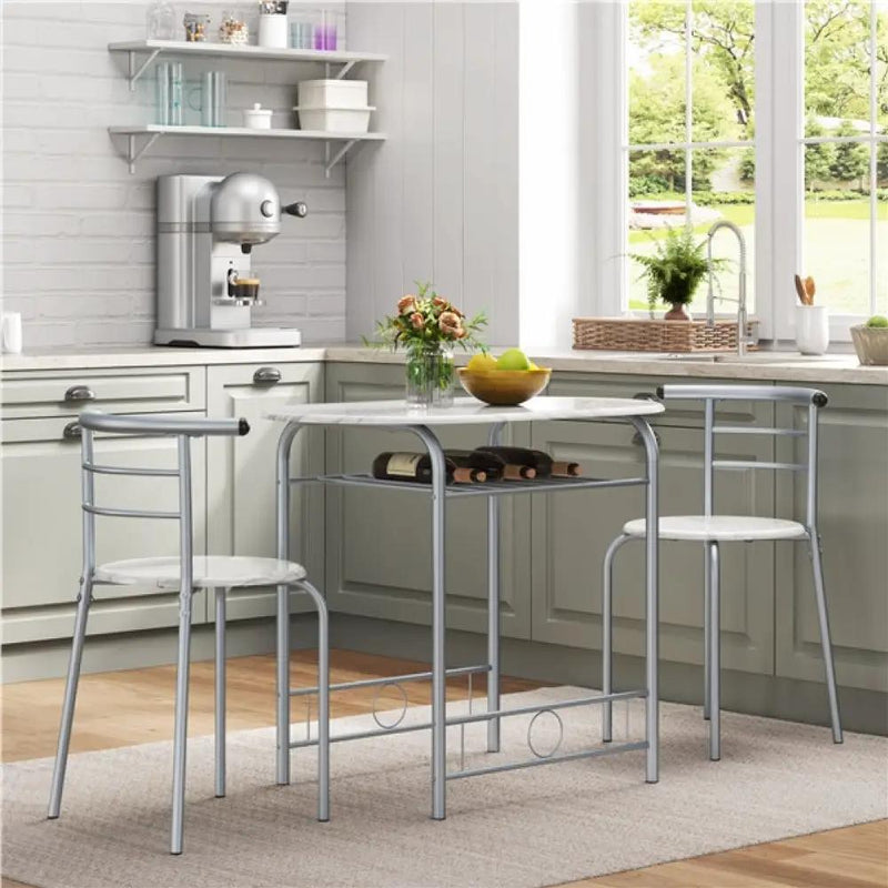 Yaheetech Modern Dining Set 1X Table + 2 Chairs Modern Dining Set 1X Table + 2 Chairs