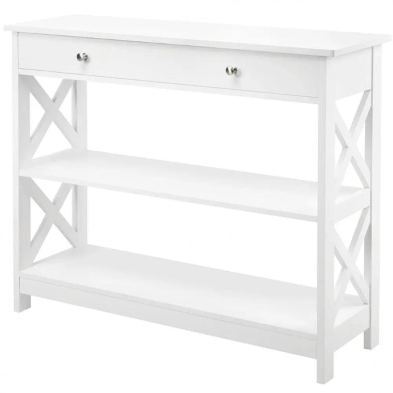 Yaheetech Wooden Console Table with 1 Drawer and 2 Open Shelves Versatile Entryway Table Wooden Console Table with 1 Drawer and 2 Open Shelves Versatile Entryway Table