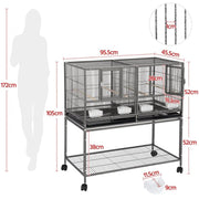 Yaheetech Stackable Wide Bird Cage Divided Breeder Cage Stackable Wide Bird Cage Divided Breeder Cage