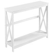2-Tier X-Design Console Table Industrial Side Console Table End Table – view 3