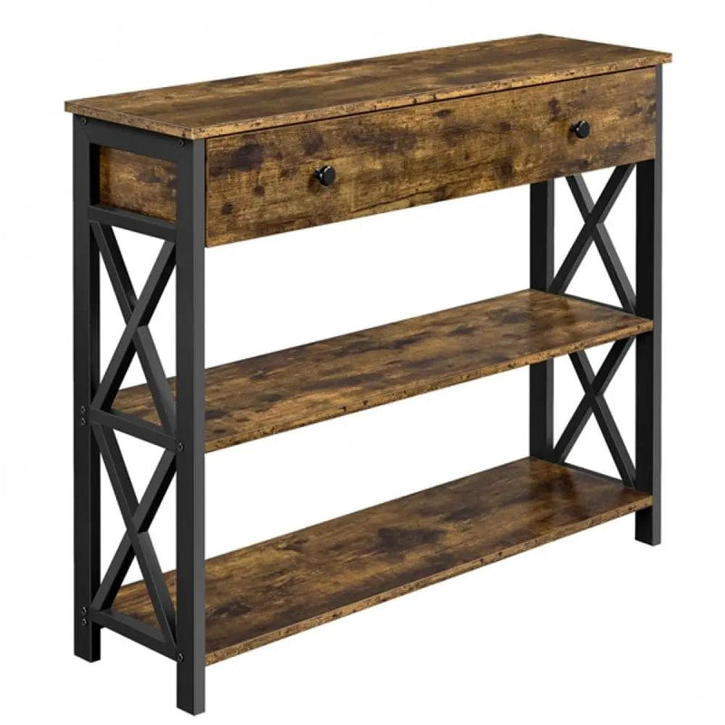 Yaheetech 2-Tier X-Design Console Table Hall Table 2-Tier X-Design Console Table Hall Table