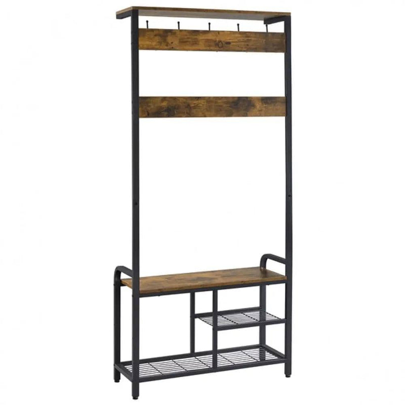 72” H Multifunctional Hall Tree with Bench &amp; Shoe Storage – view 3