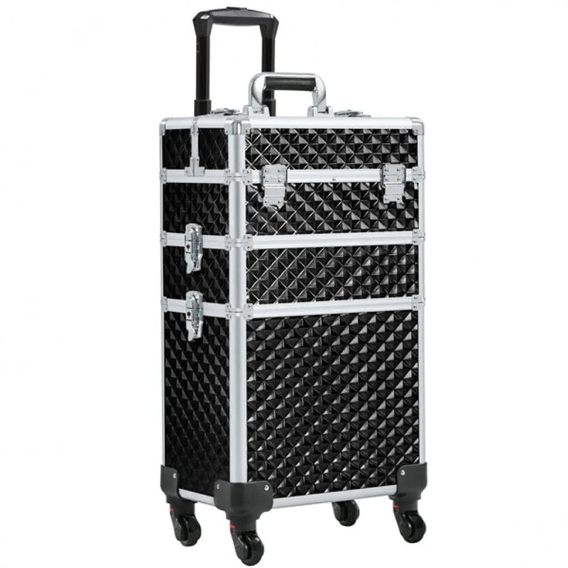 3-in-1 Rolling Makeup Train Case Portable Cosmetic Trolley – view 3