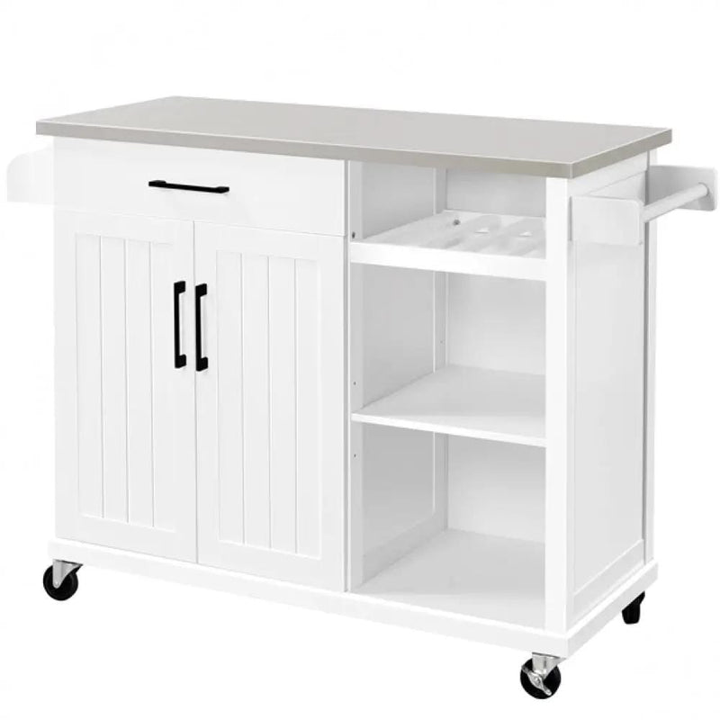 Kitchen Trolley Kitchen Island Cart with Stainless Steel Top & Storage – view 3