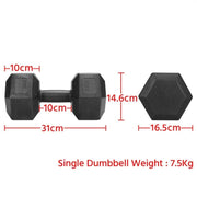 Yaheetech 2 x 7.5kg/16.5lb Dumbbell Set 2 x 7.5kg/16.5lb Dumbbell Set