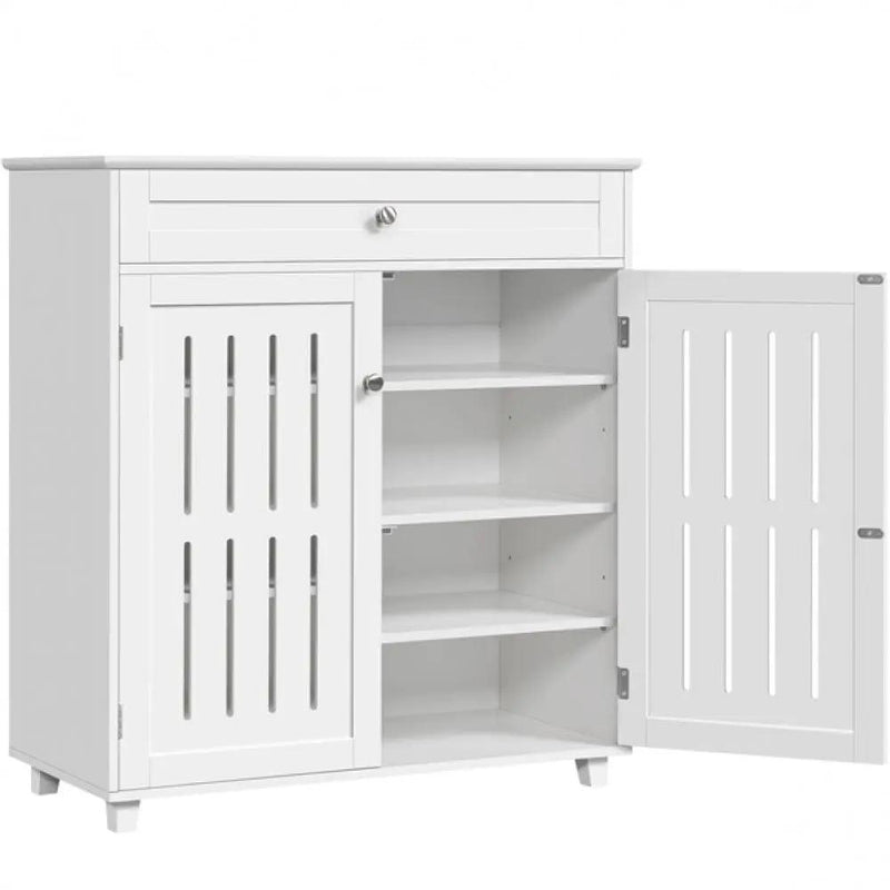 4 Tier Shoe Storage Cabinet 1 Drawer Closed Adjustable Shoes Rack – view 3