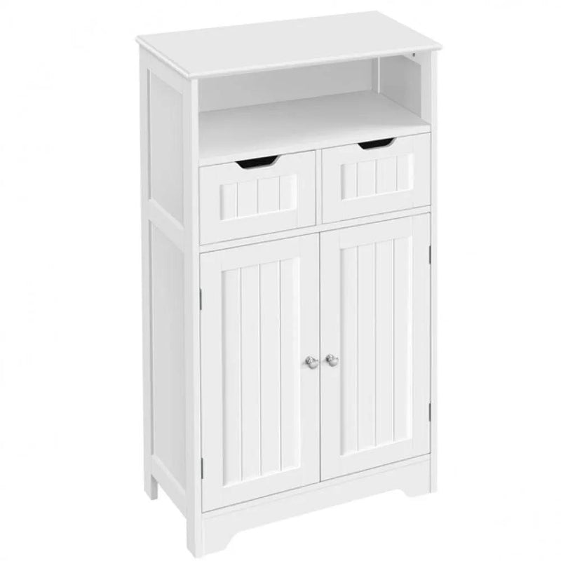 Bathroom Floor Storage Cabinet with 2 Drawers & Shelf Height-Adjustable Cabinet – view 3