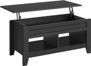 Shaker Design Lift Top Coffee Table w/Storage & 2 Open Shelves – view 3