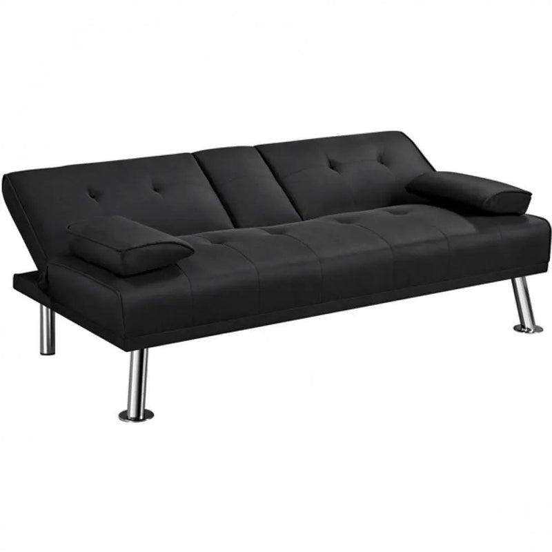Yaheetech Fabric Upholstered Convertible Futon Sofa Bed Fabric Upholstered Convertible Futon Sofa Bed