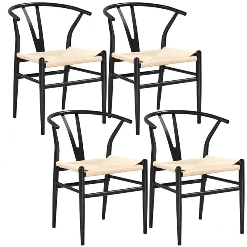 Yaheetech 4PCS Weave Arm Chairs 4PCS Weave Arm Chairs