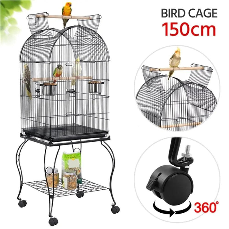 Yaheetech Open Top Metal Bird Cage Rolling Parrot Cage Open Top Metal Bird Cage Rolling Parrot Cage