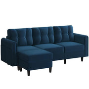 Yaheetech Velvet Upholstered Corner Sofa Velvet Upholstered Corner Sofa