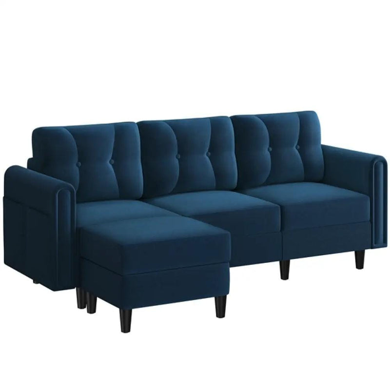 Yaheetech Velvet Upholstered Corner Sofa Velvet Upholstered Corner Sofa