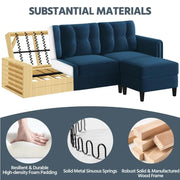 Yaheetech Velvet Upholstered Corner Sofa Velvet Upholstered Corner Sofa
