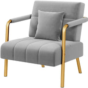 Yaheetech Velvet Accent Armchair with Cozy Pillow Velvet Accent Armchair with Cozy Pillow