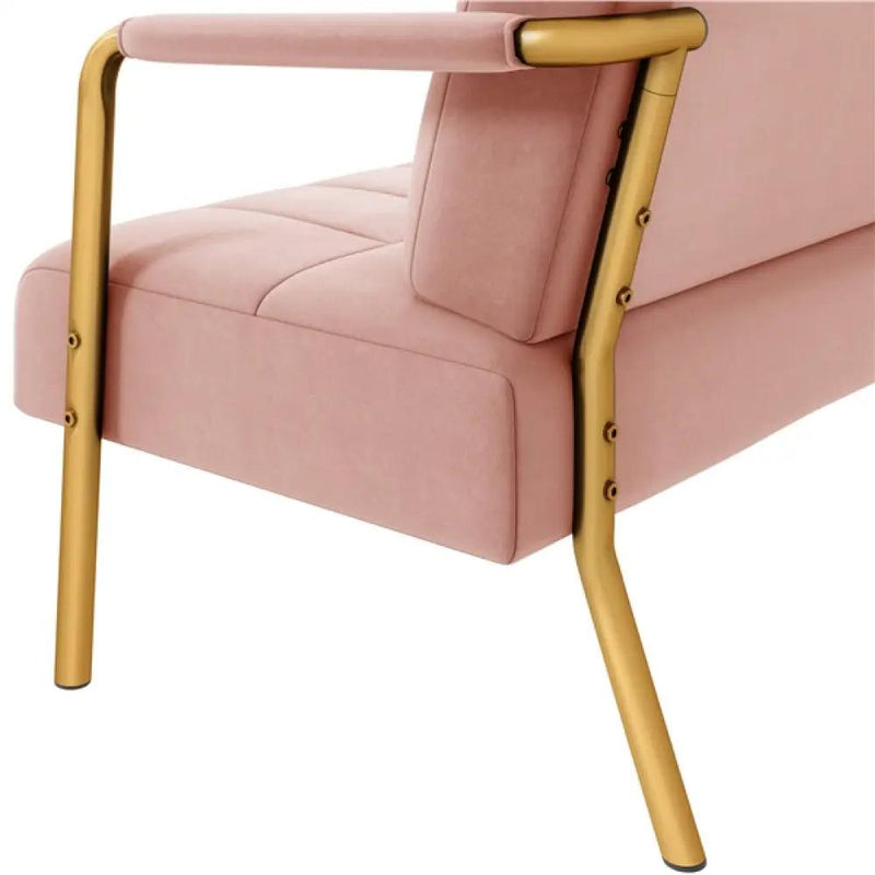 Yaheetech Upholstered Sofa Couch with Gold-tone Metal Arms and Legs Upholstered Sofa Couch with Gold-tone Metal Arms and Legs