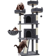 Yaheetech Large Cat Tree Big Cat House Plush Cat Tower Large Cat Tree Big Cat House Plush Cat Tower