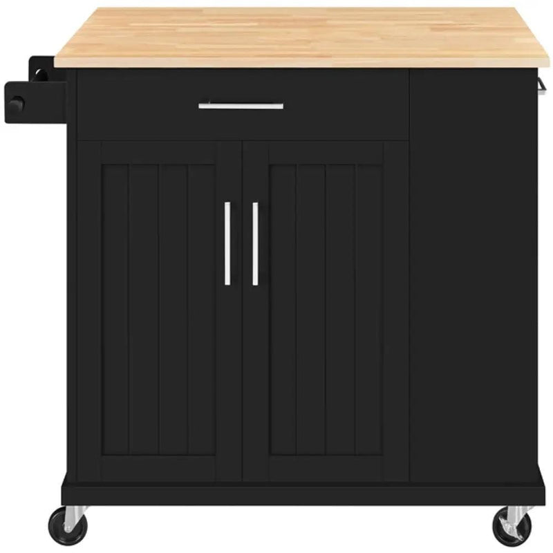 Kitchen Island Kitchen Trolley on Wheels with Drawers & Cabinet – view 3