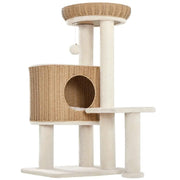 Yaheetech 36″ Tall Rattan Cat Tree Cat House Cat Tower 36″ Tall Rattan Cat Tree Cat House Cat Tower