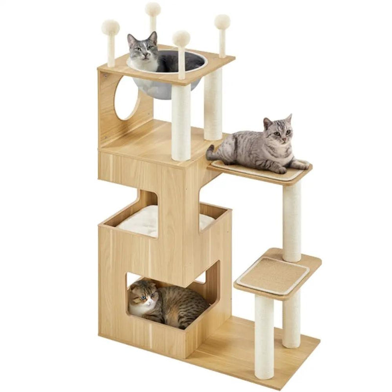 Yaheetech 53" Tall Wooden Cat Tree Tower 53" Tall Wooden Cat Tree Tower