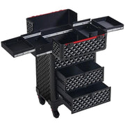 Yaheetech Professional Rolling Makeup Train Case with Drawers Professional Rolling Makeup Train Case with Drawers