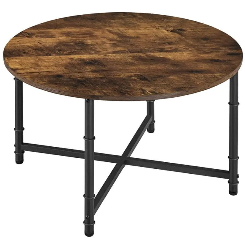 80cm Rustic Round Coffee Table Minimal Vintage Industrial Coffee Table – view 9