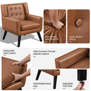 Yaheetech Button Tufted Armchair with Solid Wood Legs Button Tufted Armchair with Solid Wood Legs