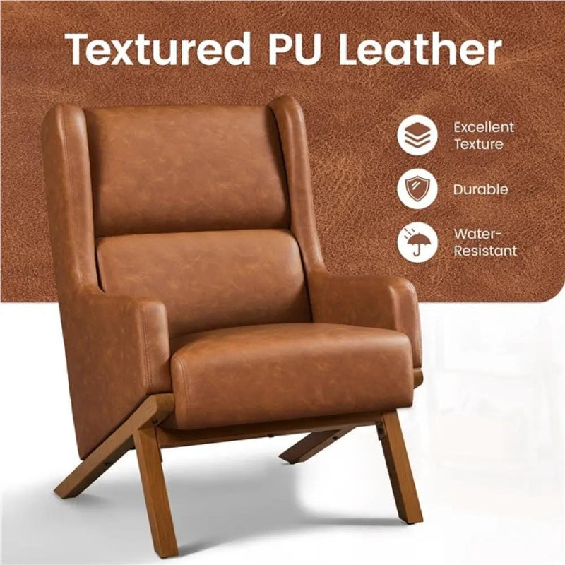 Yaheetech High Back PU Leather Accent Armchair High Back PU Leather Accent Armchair