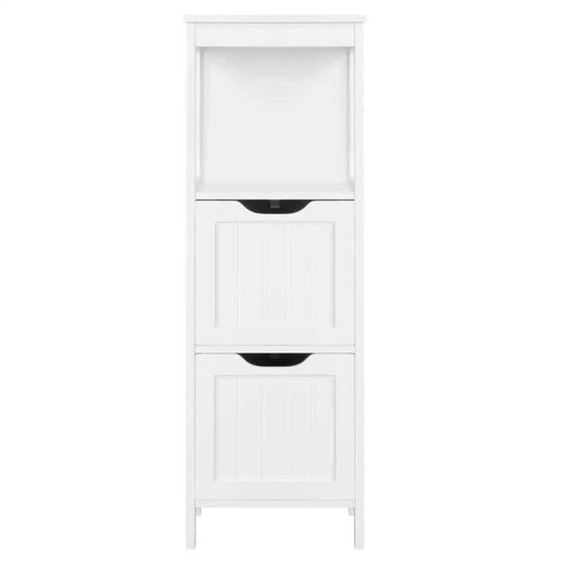 Yaheetech White Bathroom Cabinet 2 Hideaway Drawers 1 Shelf White Bathroom Cabinet 2 Hideaway Drawers 1 Shelf