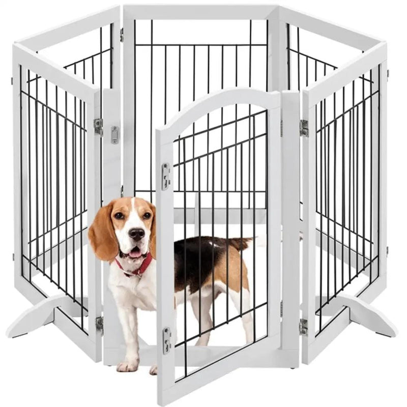 Yaheetech 6-Panel Pet Puppy Safety Fence with 3 Support Feet 6-Panel Pet Puppy Safety Fence with 3 Support Feet