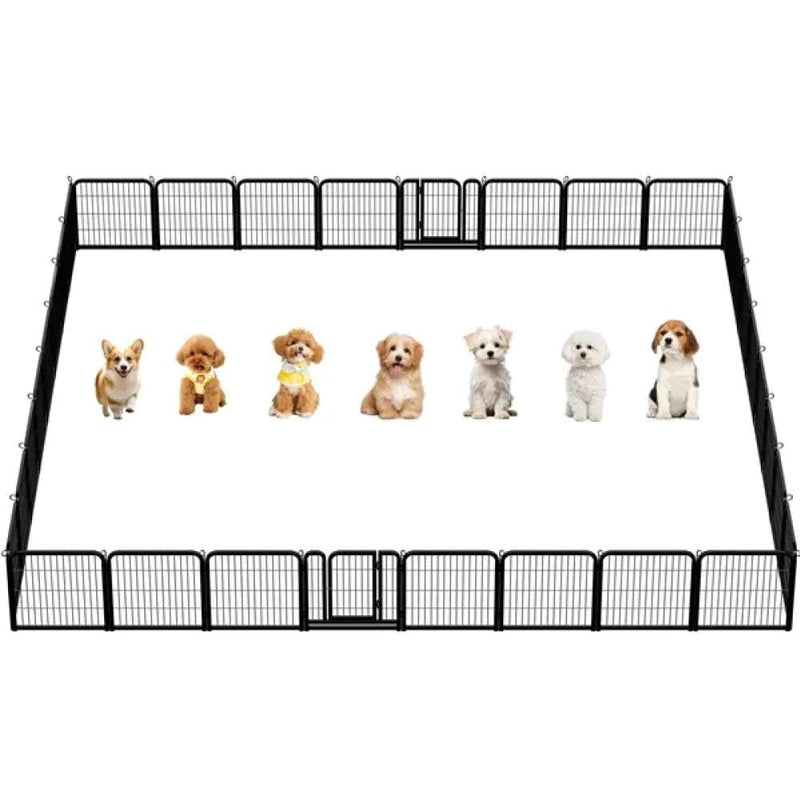 Yaheetech 32pcs Dog Pen Metal Pet Playpen 32pcs Dog Pen Metal Pet Playpen