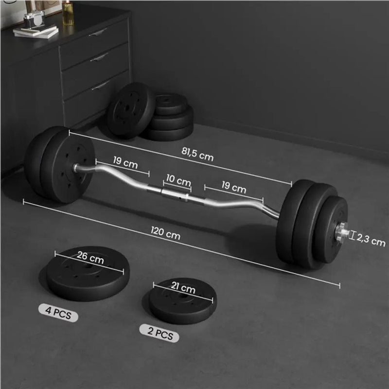 Yaheetech Barbell Weight Set 30kg Barbell Weight Set 30kg