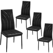 Set of 4 High Back Dining Chairs Upholstered Kitchen Chairs – view 3