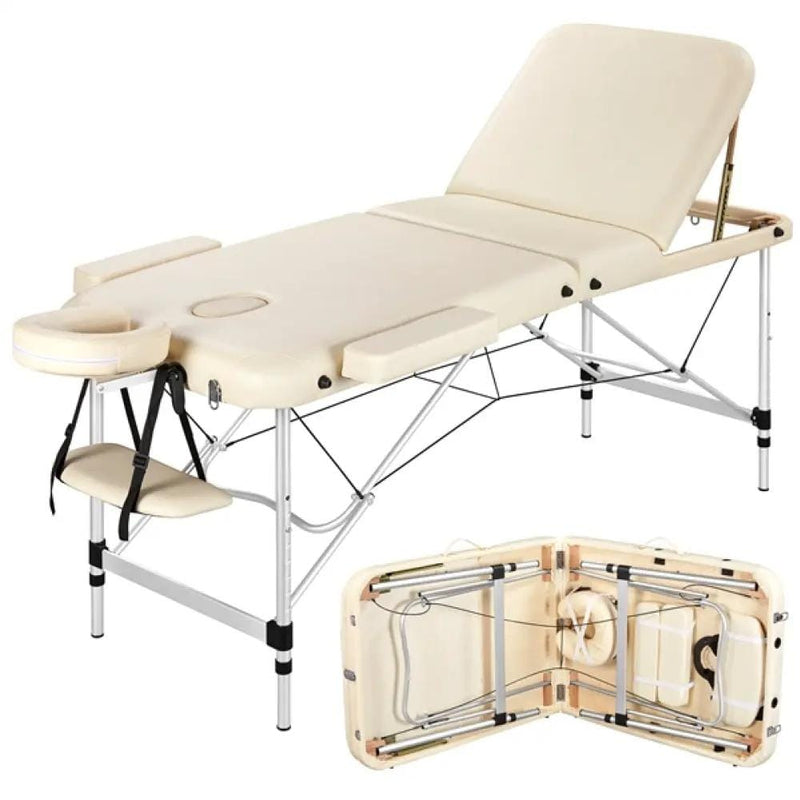 Adjustable 3 Fold Massage Bed Aluminum Alloy Massage Couch – view 3