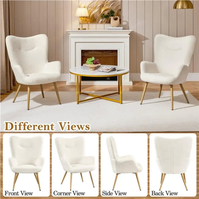 Yaheetech Boucle Accent Chair Armchair Boucle Accent Chair Armchair