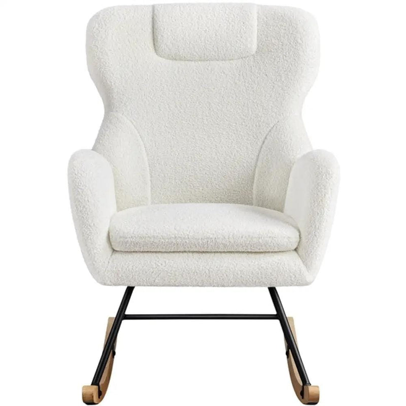 Yaheetech Boucle Upholstered Armchair Rocking Chair Boucle Upholstered Armchair Rocking Chair