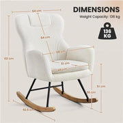 Yaheetech Boucle Upholstered Armchair Rocking Chair Boucle Upholstered Armchair Rocking Chair