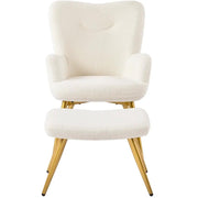 Yaheetech Boucle Accent Chair and Ottoman Boucle Accent Chair and Ottoman