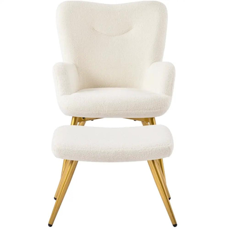 Yaheetech Boucle Accent Chair and Ottoman Boucle Accent Chair and Ottoman