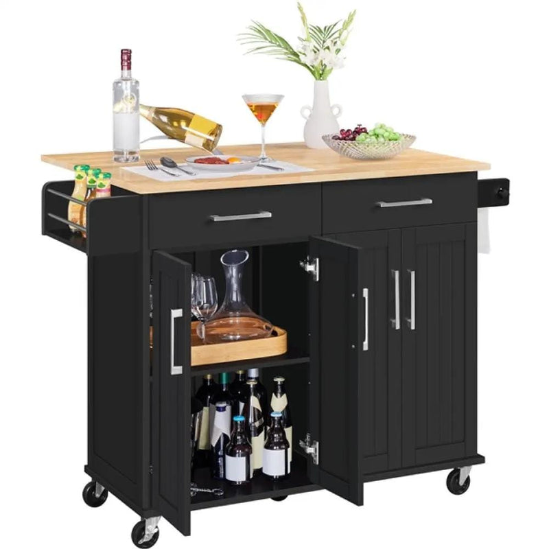 Yaheetech Kitchen Trolley Kitchen Island on Wheels Kitchen Cart Kitchen Trolley Kitchen Island on Wheels Kitchen Cart