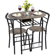 Yaheetech 3 Piece Dining Set Round Dining Table Set 3 Piece Dining Set Round Dining Table Set