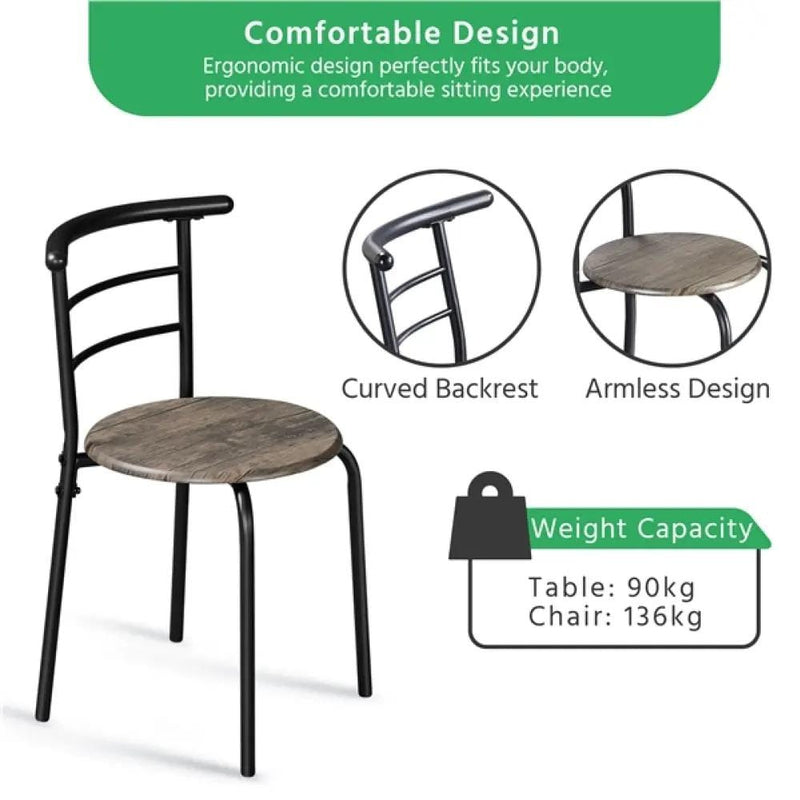 Yaheetech 3 Piece Dining Set Round Dining Table Set 3 Piece Dining Set Round Dining Table Set