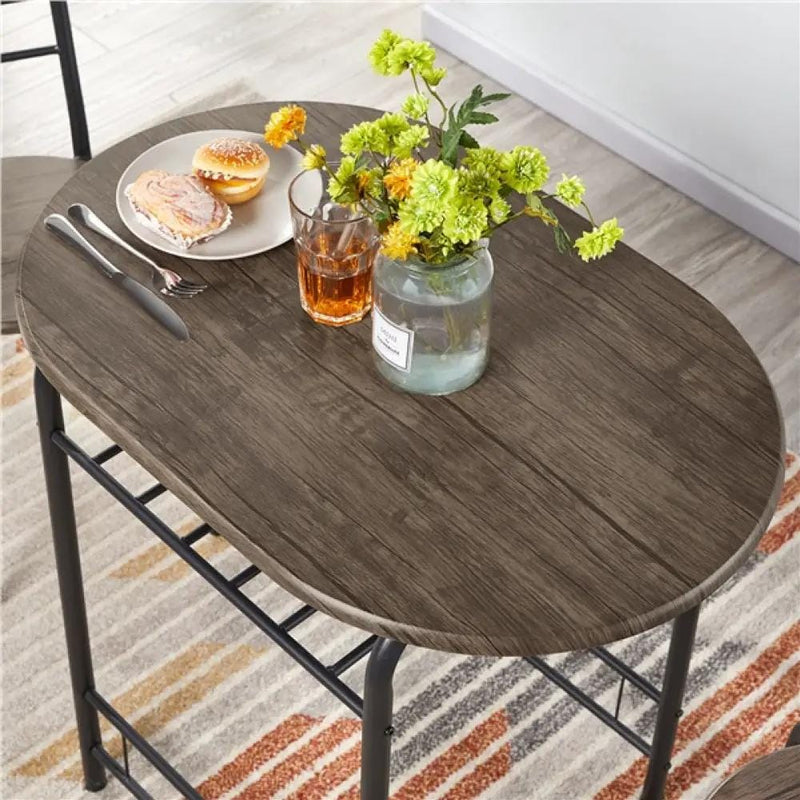 Yaheetech 3 Piece Dining Set Round Dining Table Set 3 Piece Dining Set Round Dining Table Set