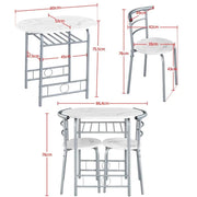 Space Saving Dining Table Set Modern Round Dining Table Set for 2 – view 3