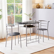Yaheetech Modern Round Dining Table Set for 2 Chairs + 1 Table Modern Round Dining Table Set for 2 Chairs + 1 Table