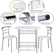 Yaheetech Modern Dining Set 1X Table + 2 Chairs Modern Dining Set 1X Table + 2 Chairs