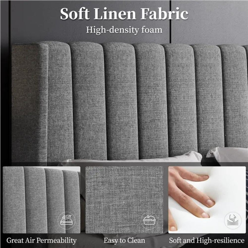 Yaheetech Queen Upholstered Bed Frame Queen Upholstered Bed Frame