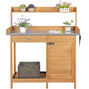 Outdoor Garden Potting Bench Table Work Bench Metal Tabletop – view 3