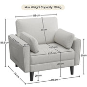Yaheetech 2pcs Tufted Oversized Armchairs 2pcs Tufted Oversized Armchairs